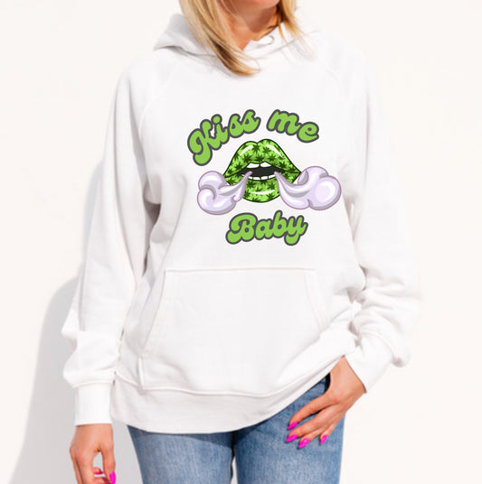 Kiss Mi Baby | Green Smoke Pullover